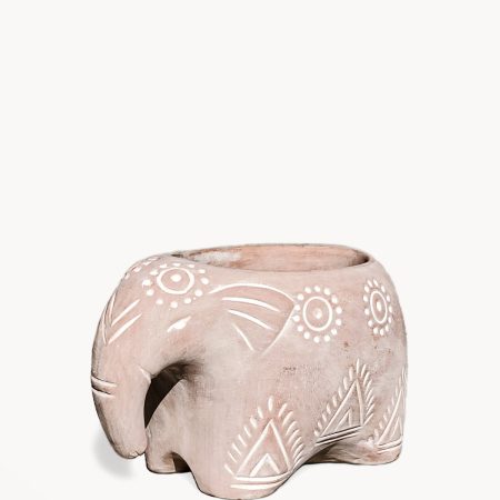 Terracotta Pot - Folk Elephant