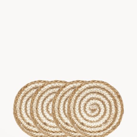 Kata Spiral Coaster Trivet - Natural (Set of 4)