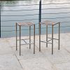 Set of 4 Stainless Steel Square Bar Stool - Image 3