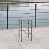 Set of 4 Stainless Steel Square Bar Stool - Image 5