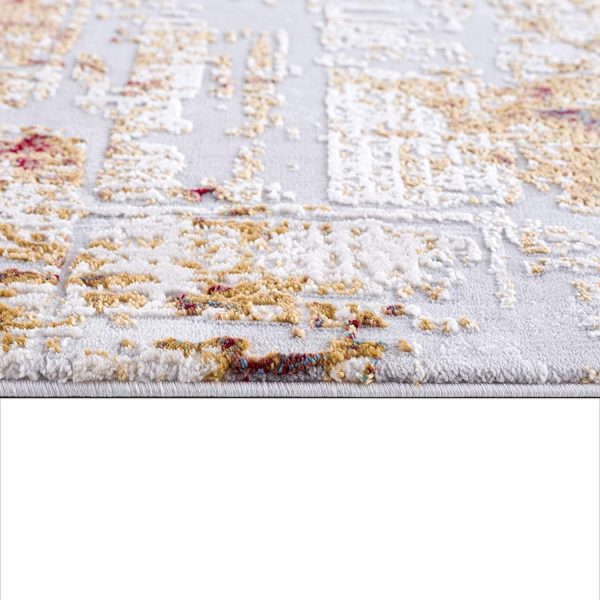 2’ x 15’ Abstract Beige and Gold Modern Runner Rug - Image 4