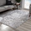 5’ x 8’ Gray Modern Jacobean Floral Area Rug