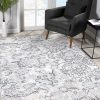 5’ x 8’ Gray Modern Jacobean Floral Area Rug - Image 3