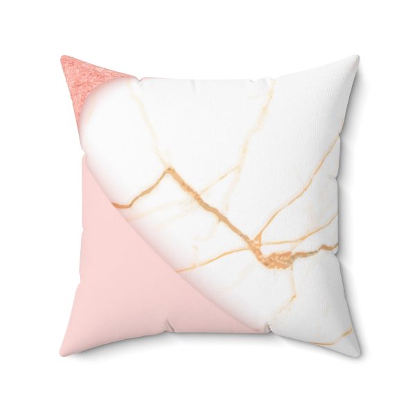 Uniquely You Decorative Throw Pillow Case, Pink Marble Swirl Pattern - Image 2