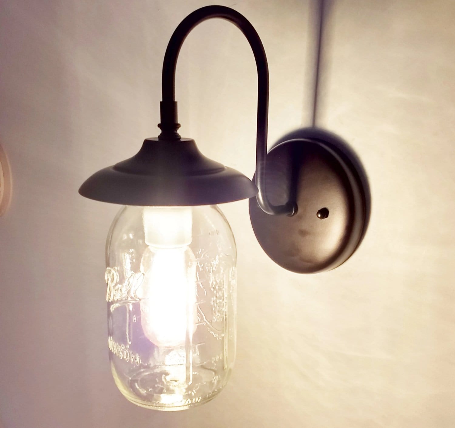 Mason Jar Outdoor Exterior Porch Wall SCONCE Light - Image 4