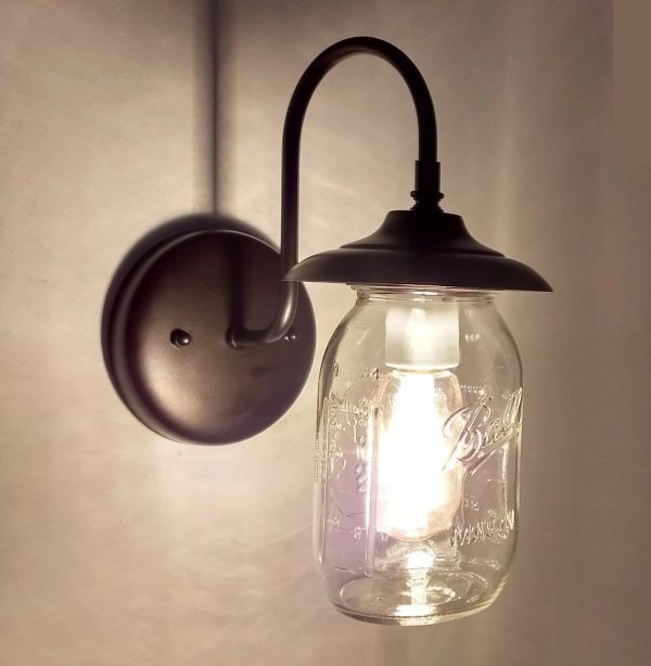 Mason Jar Outdoor Exterior Porch Wall SCONCE Light - Image 7
