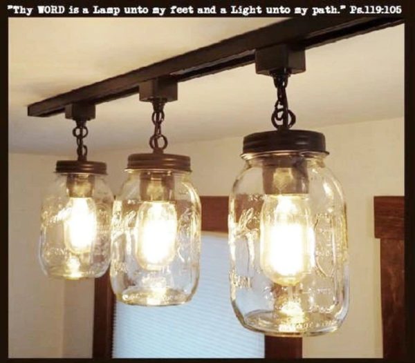 Mason Jar TRACK LIGHTING New Quarts Chain Trio - Image 2