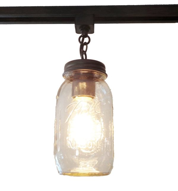 Mason Jar TRACK LIGHTING New Quarts Chain Trio - Image 8
