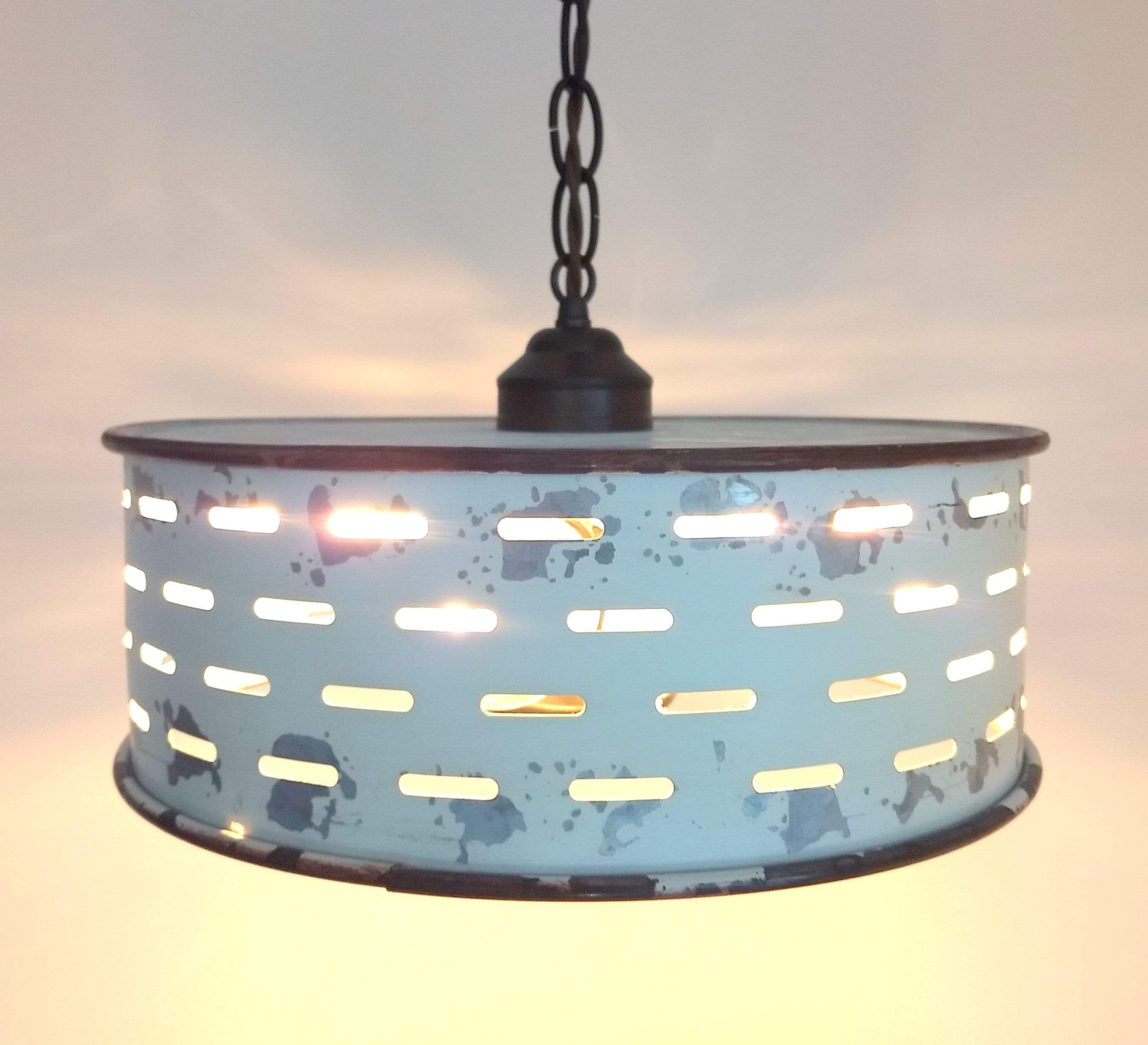 Rustic Farmhouse Chandelier Light Fixture of Chippy Galvanized Metal - Image 14