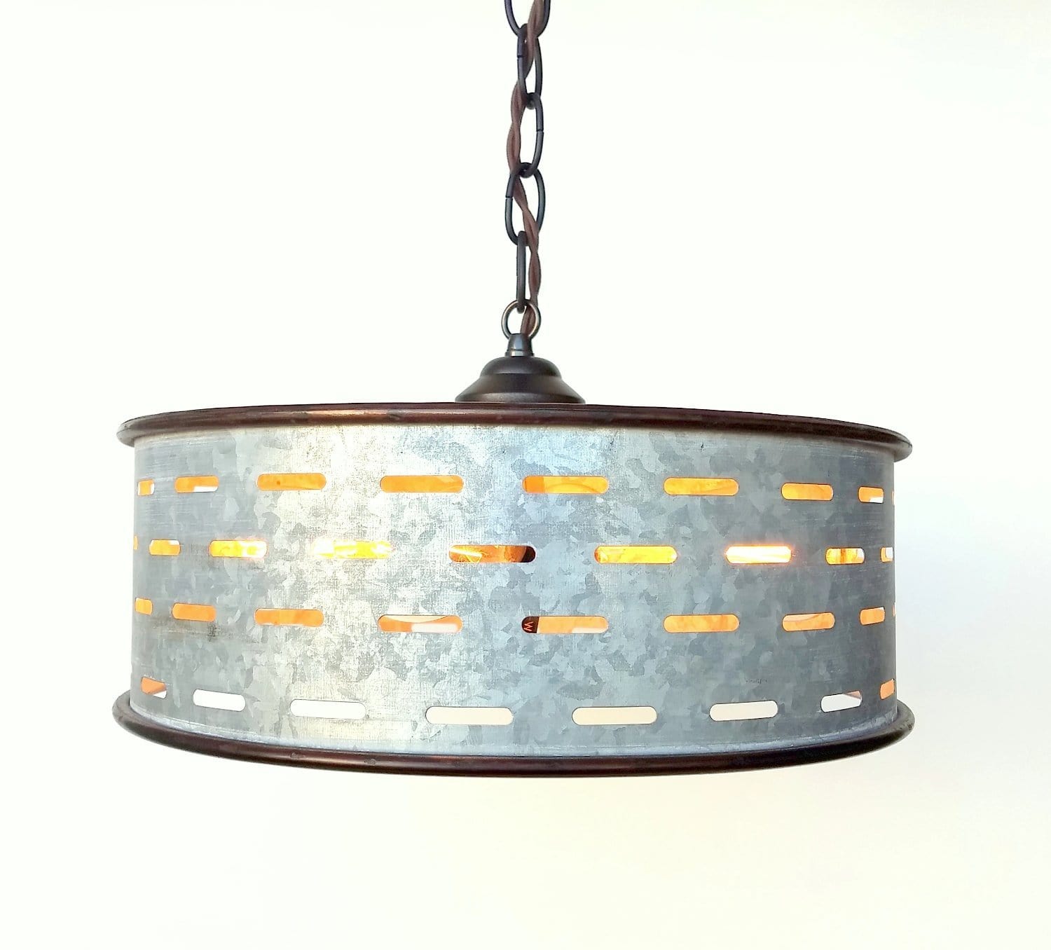 Rustic Chandelier Light Fixture of Galvanized Metal - Image 5
