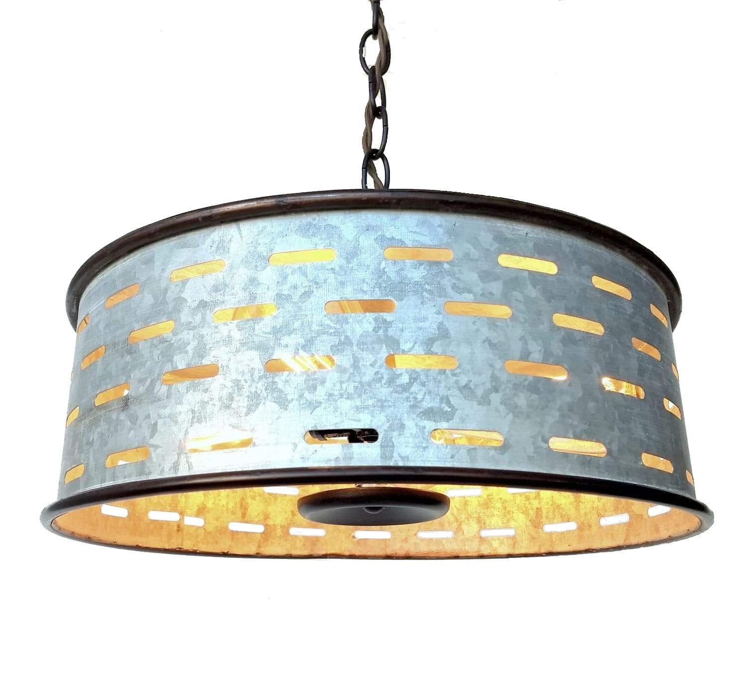 Rustic Chandelier Light Fixture of Galvanized Metal - Image 8