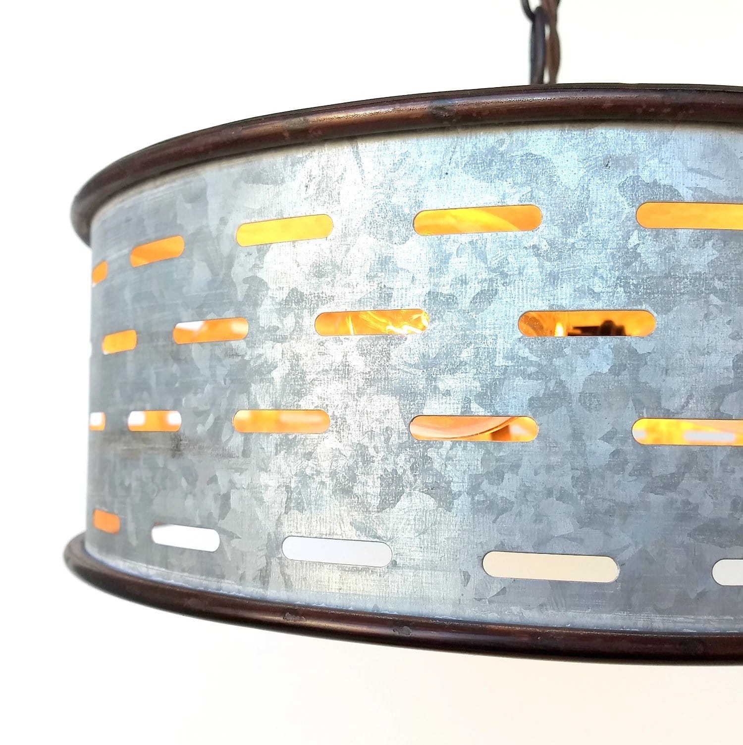 Rustic Chandelier Light Fixture of Galvanized Metal - Image 2