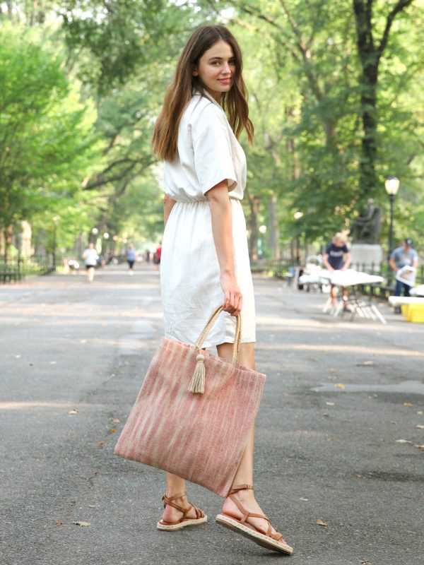 Nadi Jute Tote Bag - Red - Image 3
