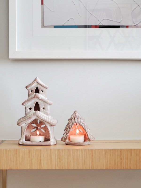 Terracotta Tea Light Candle Holder - Tree - Image 6