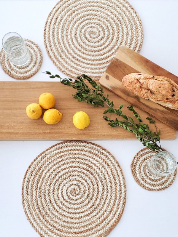 Kata Spiral Coaster Trivet - Natural (Set of 4) - Image 2