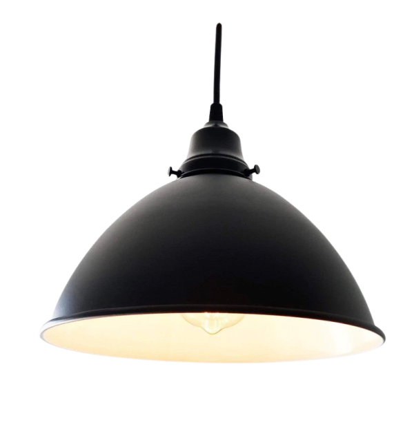 Large Black Enamel Farmhouse Pendant Light