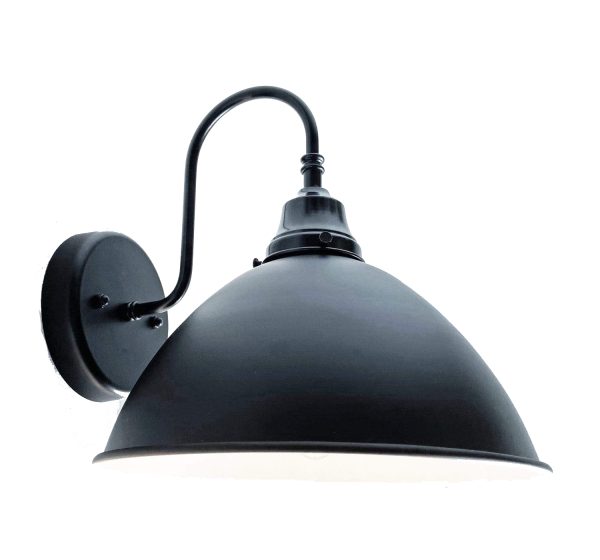 Large Black Enamel Farmhouse Wall Sconce Lighting