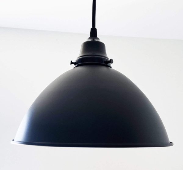 Large Black Enamel Farmhouse Pendant Light - Image 5
