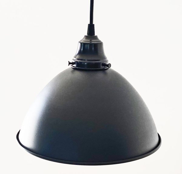 Large Black Enamel Farmhouse Pendant Light - Image 3