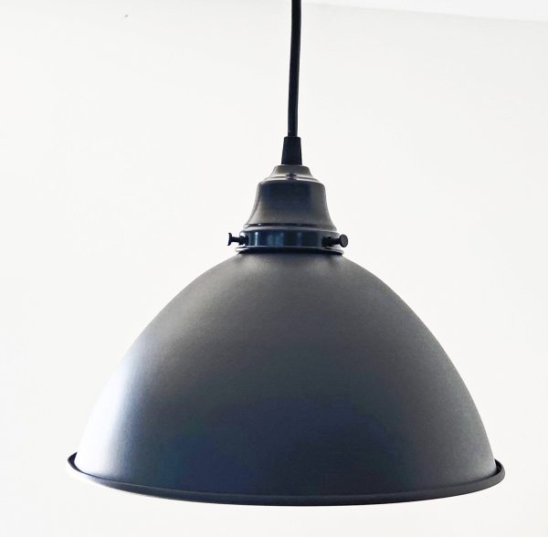 Large Black Enamel Farmhouse Pendant Light - Image 6