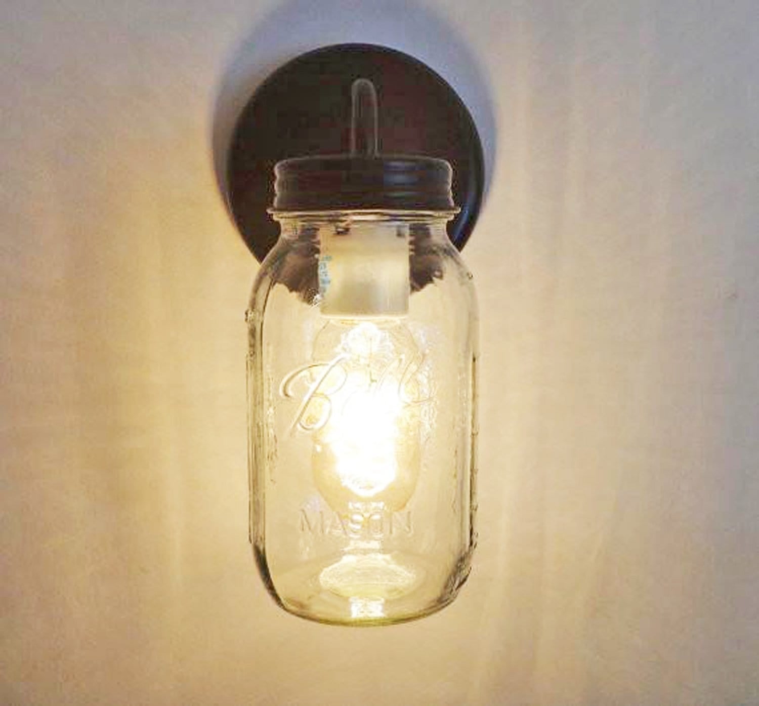 Mason Jar Wall SCONCE Lighting Fixture New Quart - Image 4