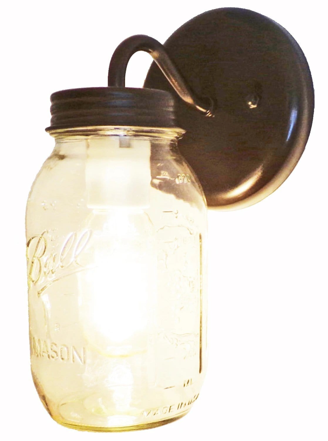 Mason Jar Wall SCONCE Lighting Fixture New Quart - Image 8