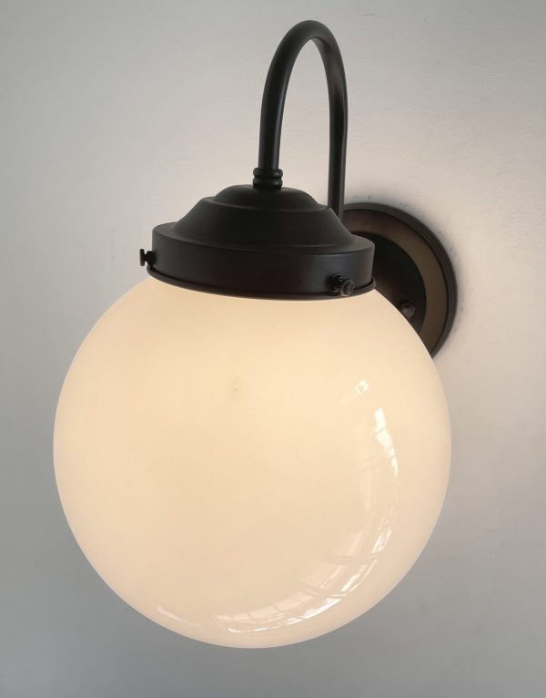 Large Milk Glass Globe Wall Sconce - Image 7