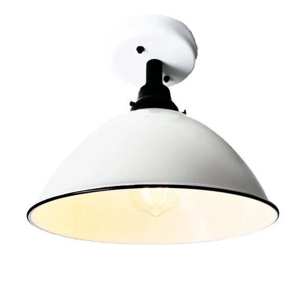 Large White Enamel Vintage Farmhouse Lighting