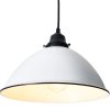 Large White Enamel Farmhouse Pendant Light