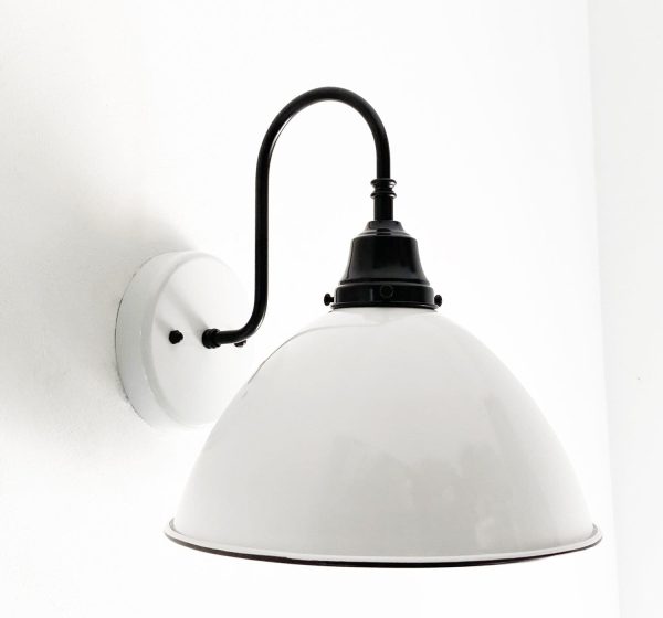 Large White Enamel Wall Sconce Light - Image 6