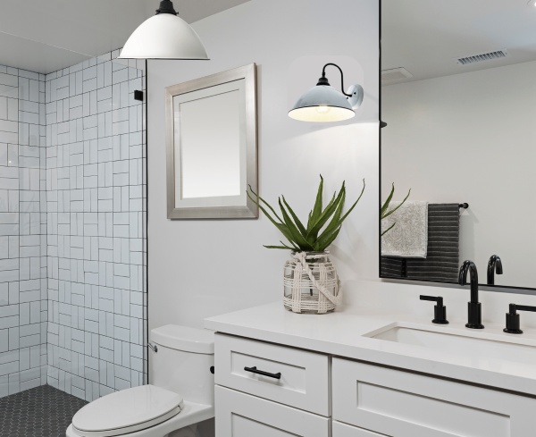 Large White Enamel Wall Sconce Light - Image 2