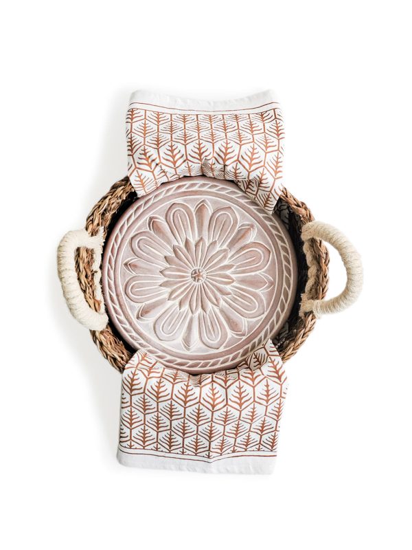 Bread Warmer & Basket Gift Set with Tea Towel - Vintage Flower - Image 5