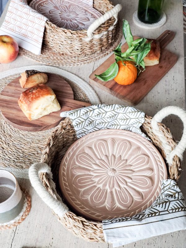 Bread Warmer & Basket Gift Set with Tea Towel - Vintage Flower - Image 4