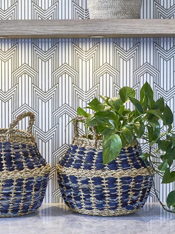 Daya Denim Foldable Basket - Image 3