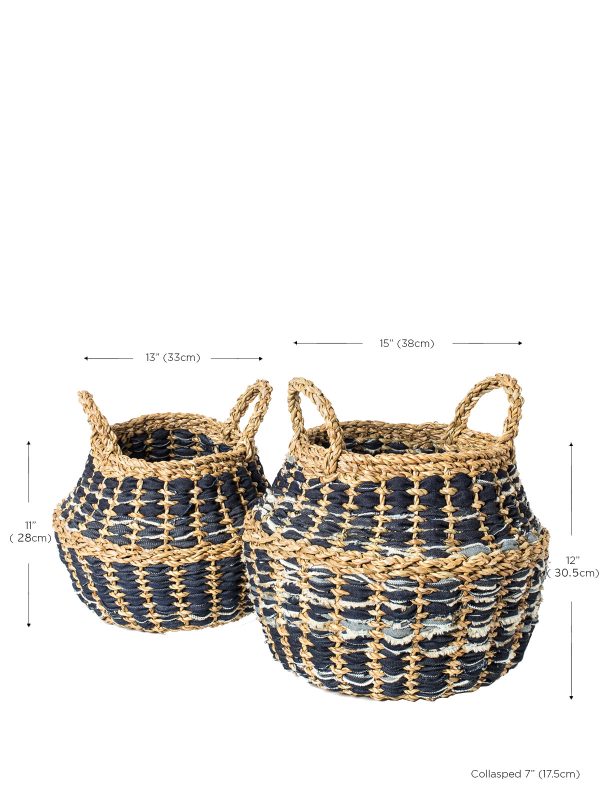 Daya Denim Foldable Basket - Image 6