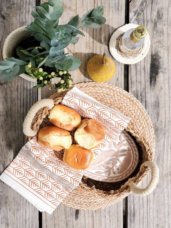 Bread Warmer & Basket Gift Set with Tea Towel - Bird Oval - Image 2
