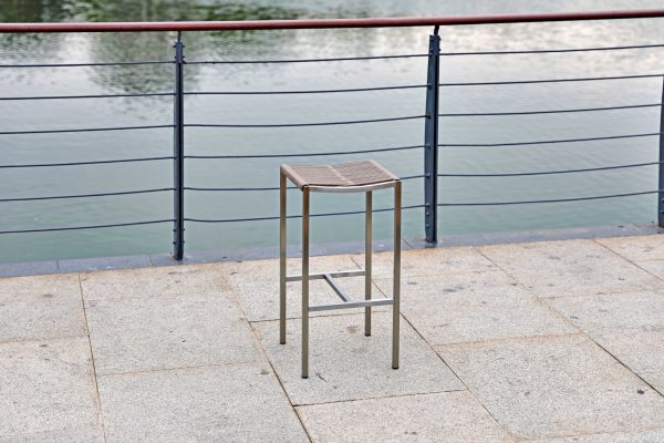 Set of 4 Stainless Steel Square Bar Stool - Image 5