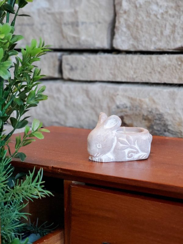 Terracotta Tea Light Candle Holder - Rabbit - Image 2