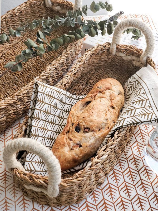 Savar Bread Basket with White Handle - Image 3