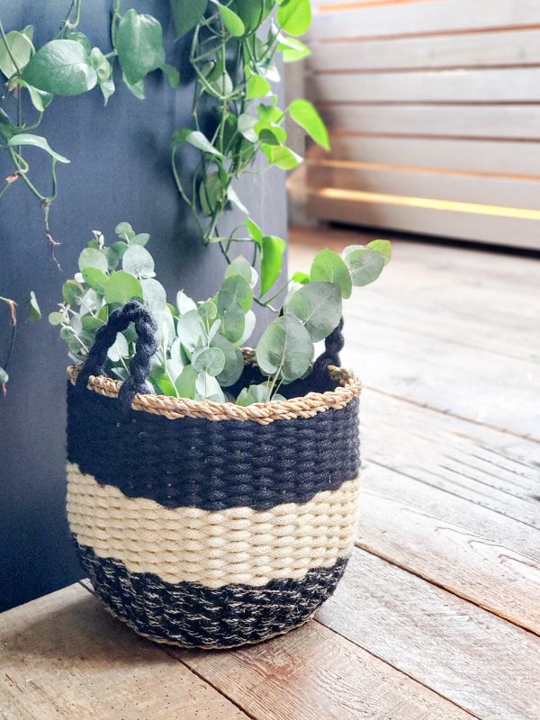 Ula Stripe Basket - Black - Image 3