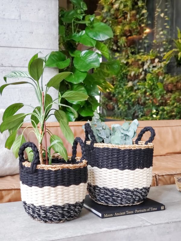 Ula Stripe Basket - Black - Image 2