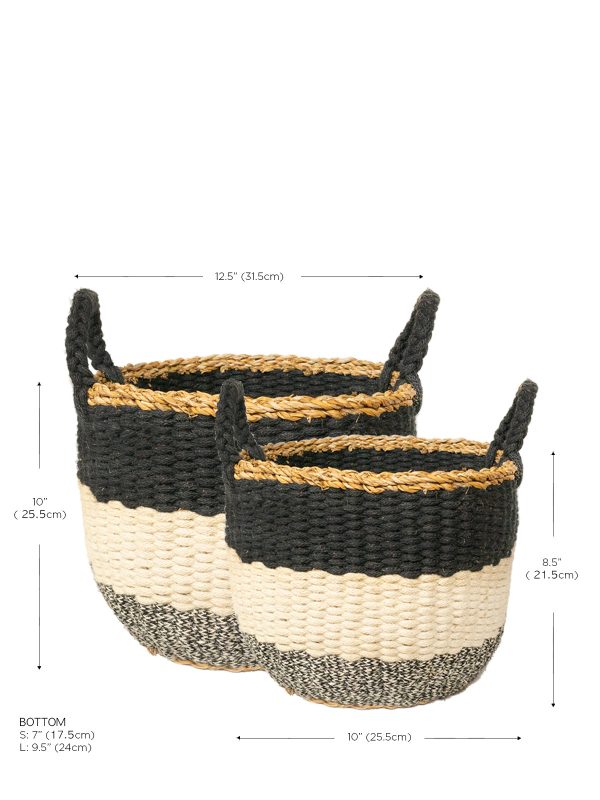 Ula Stripe Basket - Black - Image 8