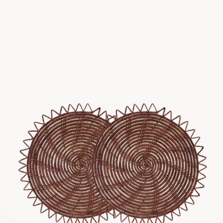 Surya Woven Palm Fiber Placemat - Brown (Set of 2)