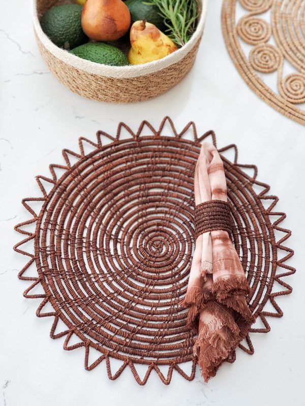 Surya Woven Palm Fiber Placemat - Brown (Set of 2) - Image 2