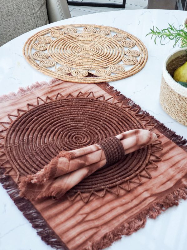 Surya Woven Palm Fiber Placemat - Brown (Set of 2) - Image 3