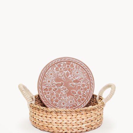 Bread Warmer & Basket - Garden Round
