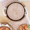 Bread Warmer & Basket Gift Set with Tea Towel - Garden Round - Image 4