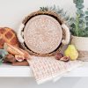 Bread Warmer & Basket Gift Set with Tea Towel - Garden Round - Image 2