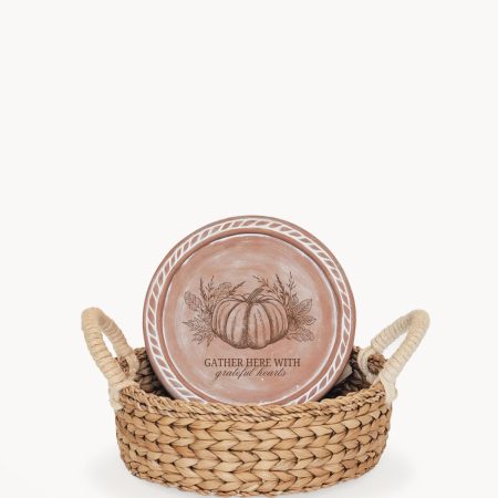 Bread Warmer & Basket - Pumpkin Round