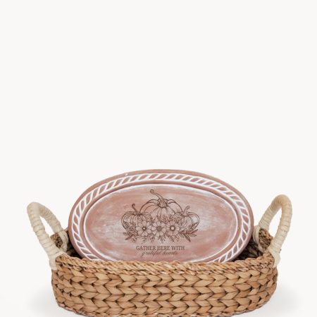 Bread Warmer & Basket - Pumpkin Oval